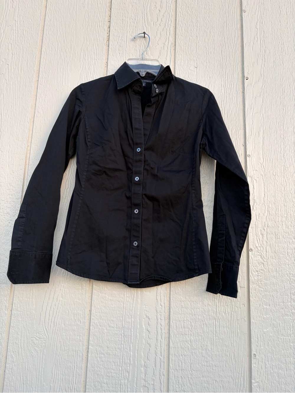 Banana Republic Black Button-Down Dress Shirt Women’s Size S